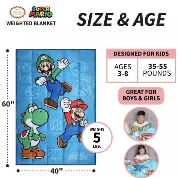 Super Mario 5lb weighted blanket - Picture 9 of 12
